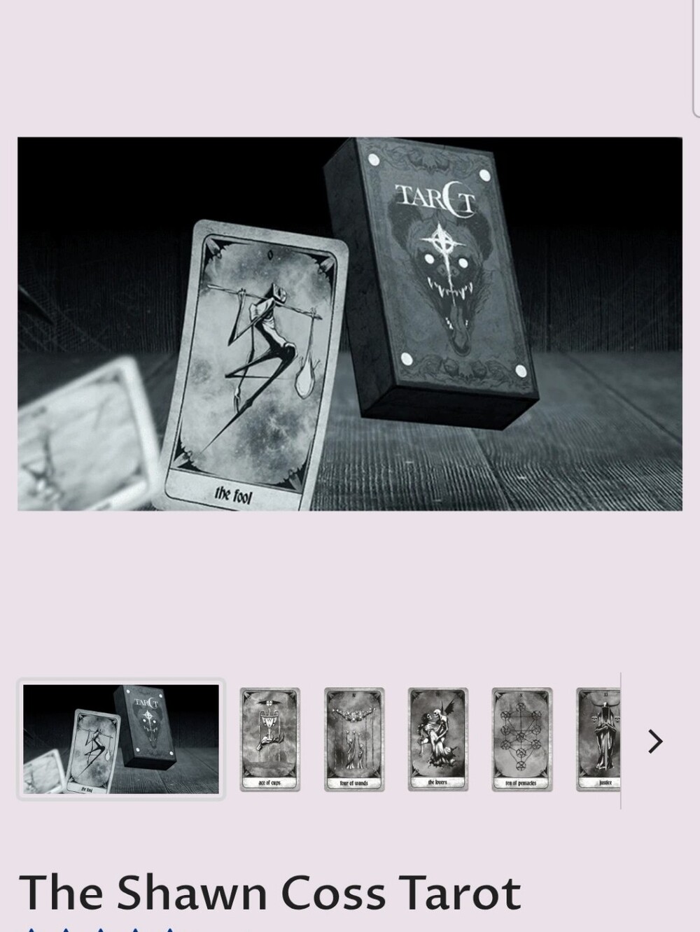 The Shawn Coss Tarot Deck - Black and Gray